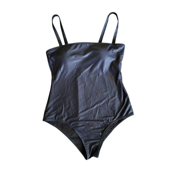 Modest Simple Black Adjustable Strap One Piece Swimsuit- Size XL - Picture 1 of 13